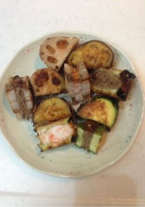 はさみ揚げ(蓮根、茄子、ズッキーニ)-レシピのメイン写真