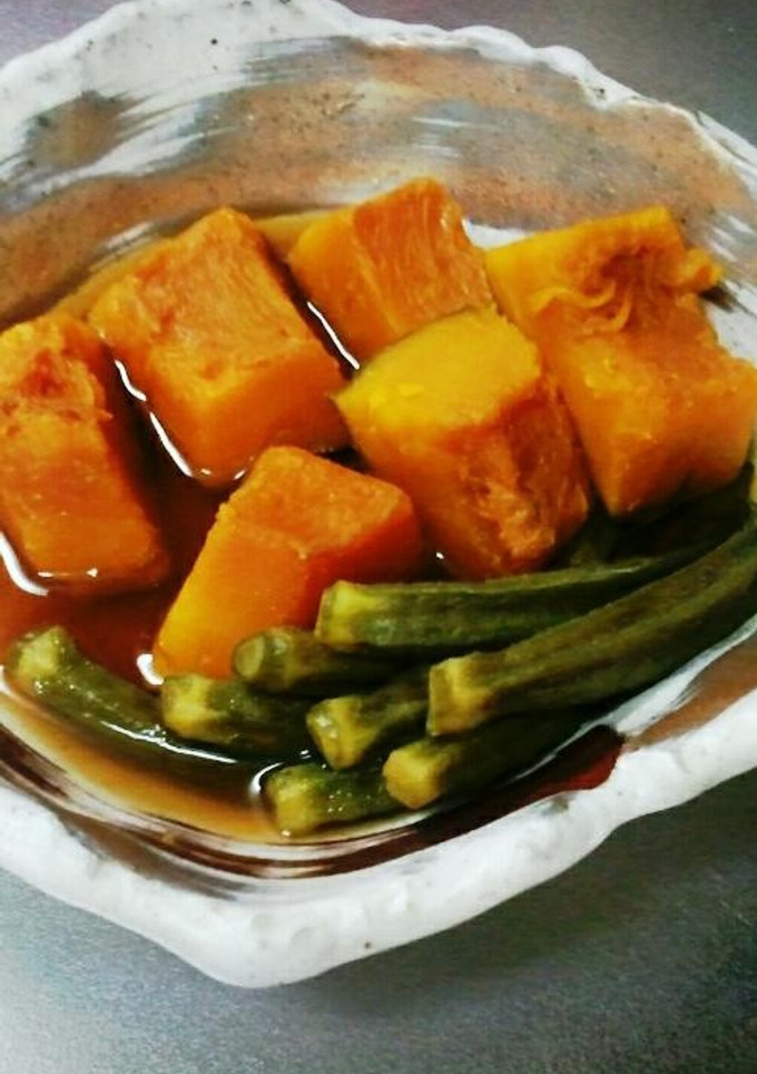 かぼちゃとオクラの煮物-レシピのメイン写真