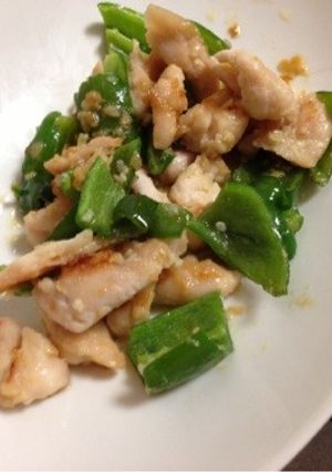 節約☆鶏ささみとピーマンの塩麹炒め-レシピのメイン写真