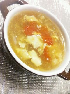 *トマトと茸の かき玉中華風スープ*-レシピのメイン写真