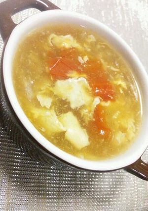 ＊トマトと茸の かき玉中華風スープ＊-レシピのメイン写真
