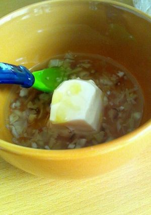 ｷｬﾍﾞﾂと椎茸の豆腐あんかけ-レシピのメイン写真