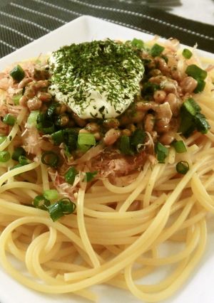 おひとりランチ…マヨ納豆パスタ-レシピのメイン写真