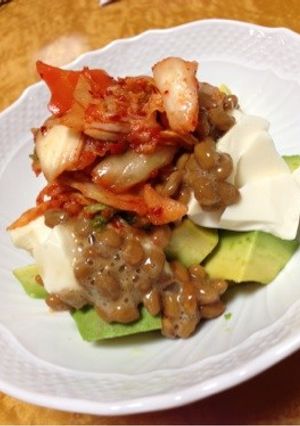 絶品♡アボカド豆腐納豆キムチ-レシピのメイン写真