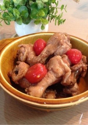 簡単♡鶏肉の苺ジャム煮、トマトマリネ添え-レシピのメイン写真