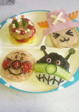☆おめでとう★プレート☆～アンパンマン～-レシピのメイン写真