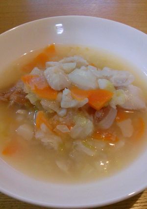 お粥に飽きたらお腹にやさしいタラのスープ-レシピのメイン写真