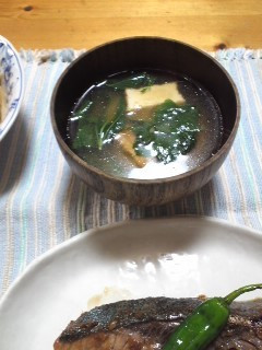 モロヘイヤと厚揚げの味噌汁-レシピのメイン写真