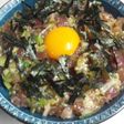 マグロのユッケ丼風