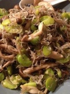 そら豆とおじゃことしめじ焼き-レシピのメイン写真