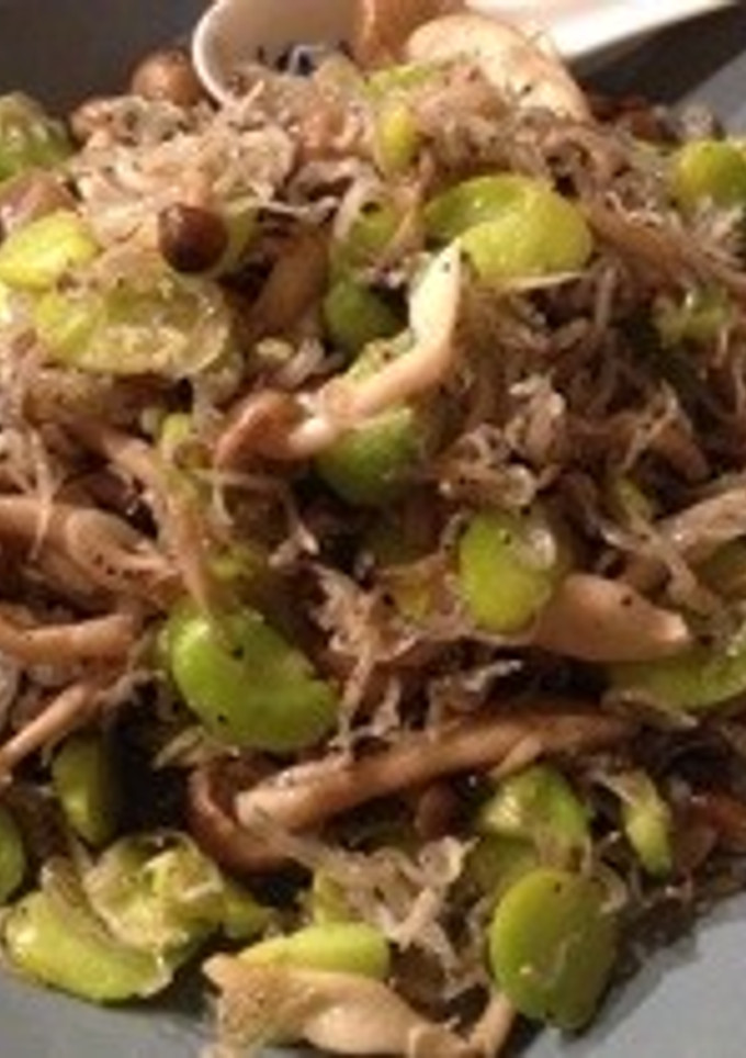 そら豆とおじゃことしめじ焼き-レシピのメイン写真