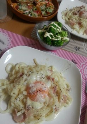(★)カルボナーラうどん-レシピのメイン写真