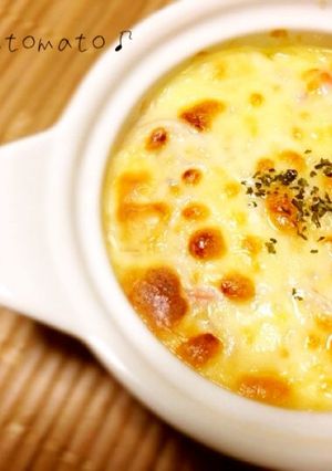 お豆腐が入ったとろとろカニかまグラタン♪-レシピのメイン写真