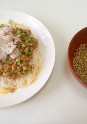 豚肉と納豆のさっぱりつけそうめん-レシピのメイン写真
