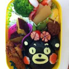 愛くるしい、くまもんのキャラ弁(^_^)-レシピのメイン写真
