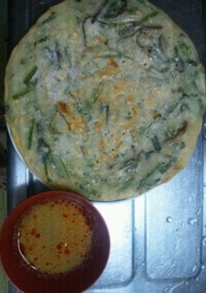 ５月３０日晩飯　【海鮮・野菜チヂミ】-レシピのメイン写真