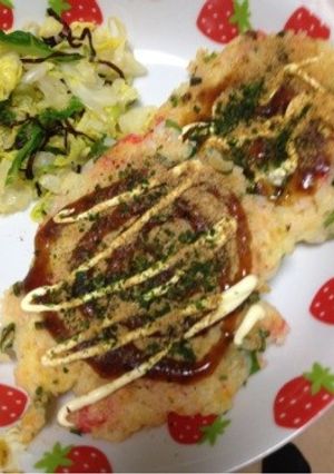 残りゴハンでお好み焼き！-レシピのメイン写真