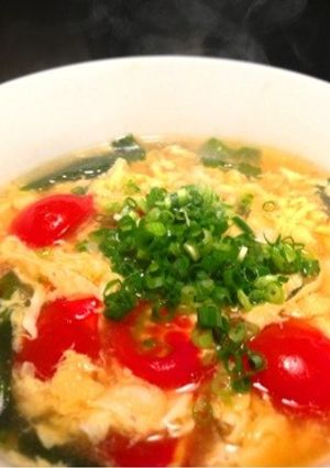 【簡単】トマト入り！ワカメ玉子スープ-レシピのメイン写真