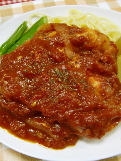 ★鶏の胸肉をトマト水煮で煮込みましたよ。-レシピのメイン写真