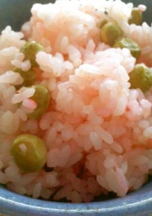 ピンクの豆ごはん-レシピのメイン写真