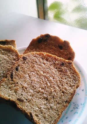 マヌカハニーと豆乳で全粒粉レーズン食パン-レシピのメイン写真
