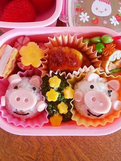 ブタさんお弁当-レシピのメイン写真