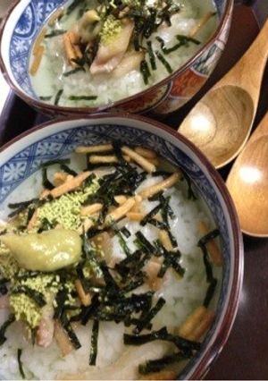 焼き肉で余った豚トロとわさびでお茶漬け-レシピのメイン写真