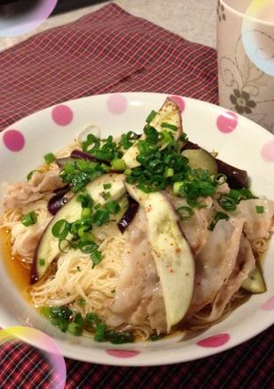 さっぱり★なすと豚しゃぶの冷たいそうめん-レシピのメイン写真