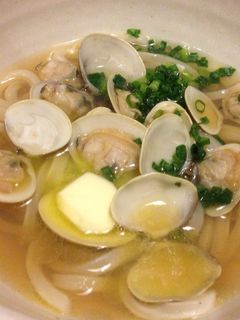 はまぐりとバターの絶品かけうどん-レシピのメイン写真