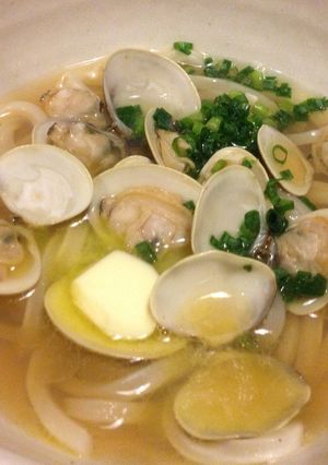 はまぐりとバターの絶品かけうどん-レシピのメイン写真