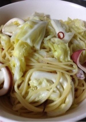 イカとキャベツのペペロンチーノ-レシピのメイン写真