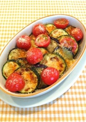 ズッキーニ茄子トマトパルメザン焼き-レシピのメイン写真