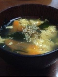 焼肉屋さんのワカメと卵のスープ-レシピのメイン写真