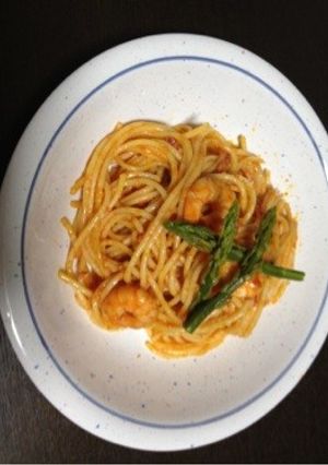 海老•アスパラのトマトクリームパスタ♡-レシピのメイン写真