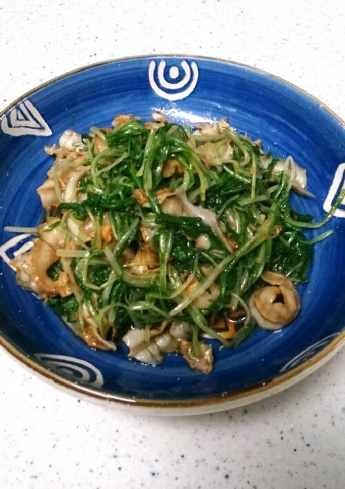 ホタテの貝ひもと水菜の和え物-レシピのメイン写真