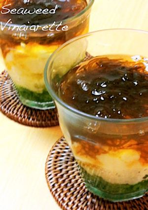おウチ居酒屋☆シャキとろ三色もずく酢-レシピのメイン写真