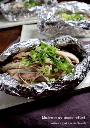 きのこたっぷり！鮭のホイル焼き-レシピのメイン写真