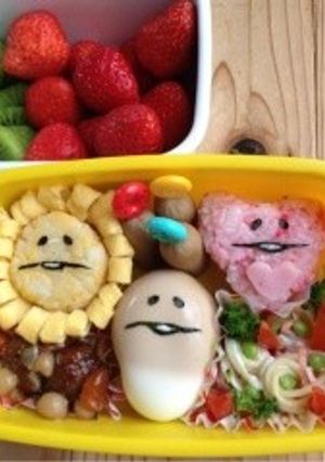 3種のなめこ☆キャラ弁♪-レシピのメイン写真