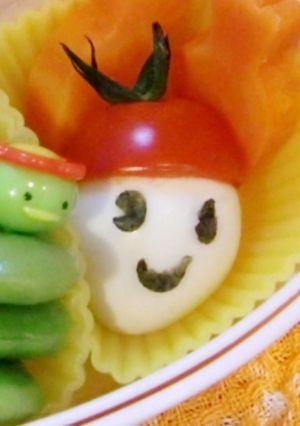 トマト帽子のウズラちゃん-レシピのメイン写真