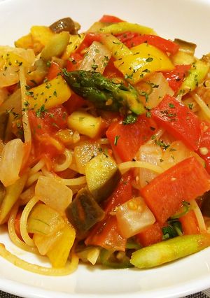 彩り野菜と青唐辛子のﾊﾟｽﾀ♪-レシピのメイン写真