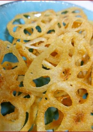 蓮根チップス—ぜひ無塩で！-レシピのメイン写真