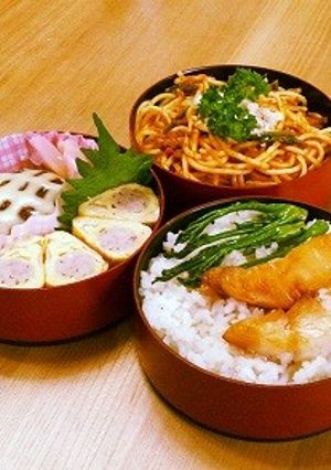 1分あれば豪華に変身”ハンバーグ”弁当-レシピのメイン写真