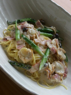 ベビーホタテのクリームパスタ-レシピのメイン写真