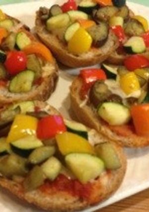 夏野菜たっぷりオープンサンド-レシピのメイン写真