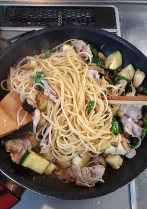なすとズッキーニのパスタ-レシピのメイン写真