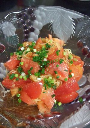 白ワインにピッタリ！トマトの冷製パスタ♪-レシピのメイン写真
