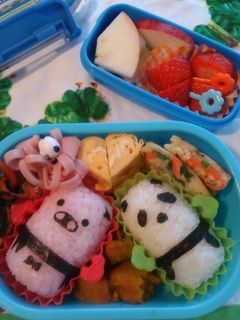 ブタ&パンダのゆるキャラ弁当-レシピのメイン写真