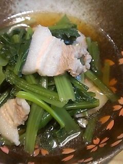 小松菜と豚バラの煮付け-レシピのメイン写真
