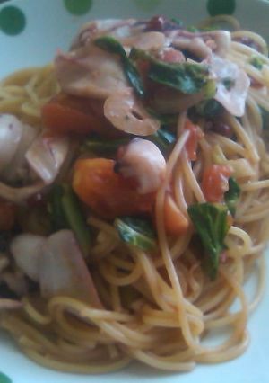 やりイカとトマトのスパゲッティ-レシピのメイン写真