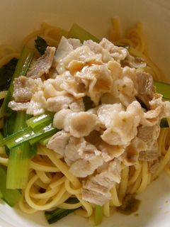 小松菜と豚肉の冷製パスタ☆柚子胡椒味-レシピのメイン写真